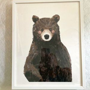 Baby Animal Bear - Minted - Framed - Nursery Art - 12x15